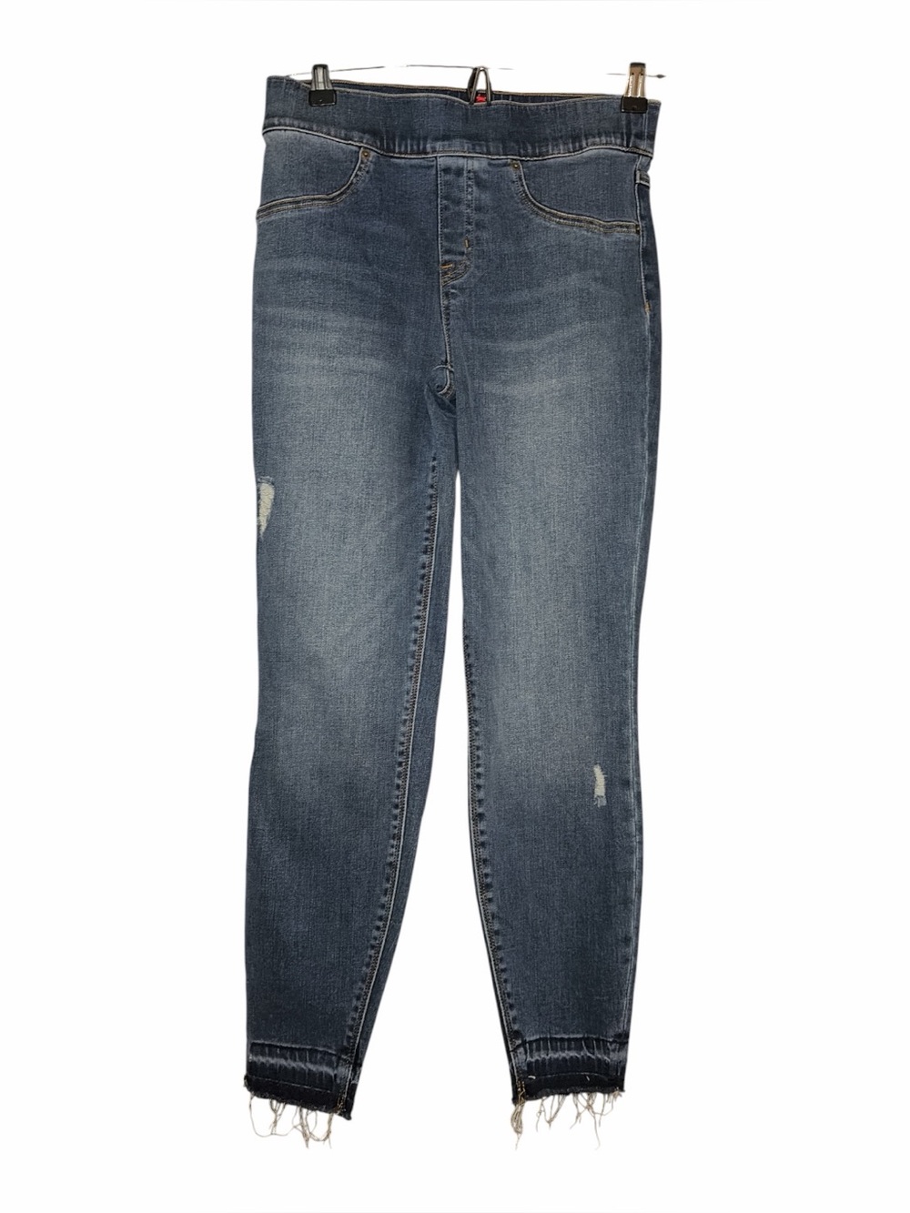 Spanx Size S Cotton-Blend Distressed Skinny Raw Hem Ankle Jean